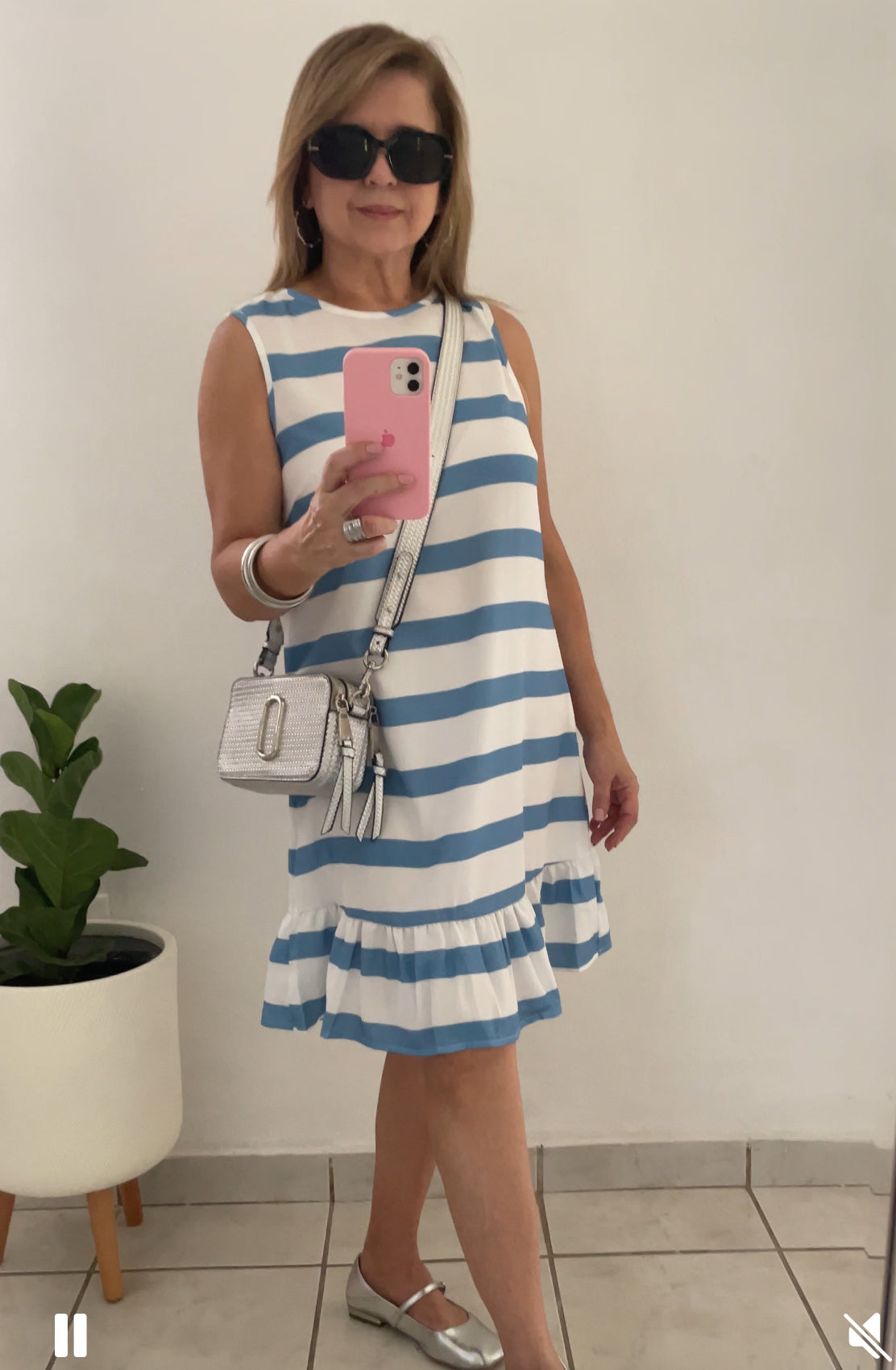 Striped Dress Light Blue