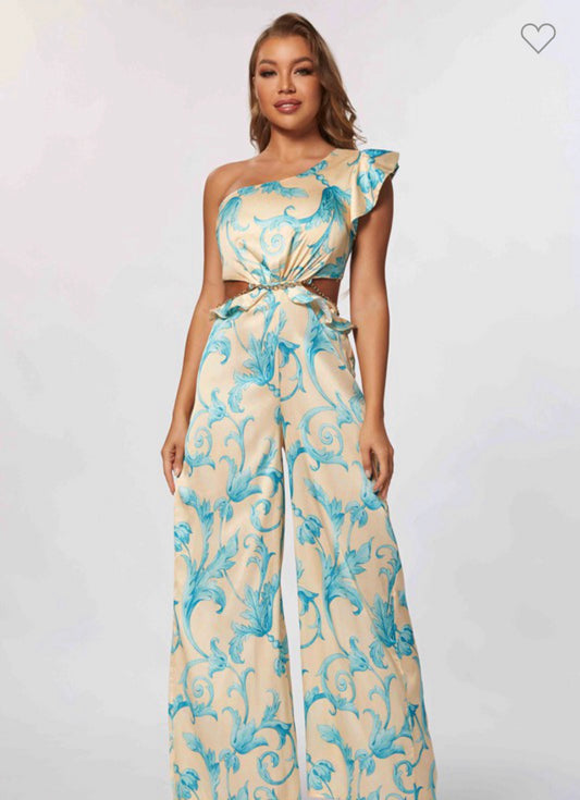 Jumpsuit  with Light Blue Print